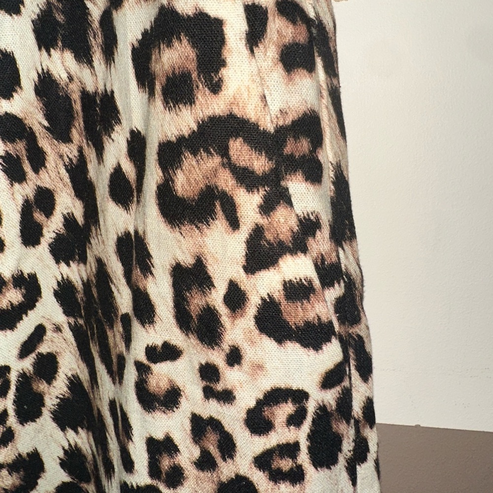 NWT Zara Leopard Print Wide Leg Pants - Cream, Brown, Black - Picture 4 of 5